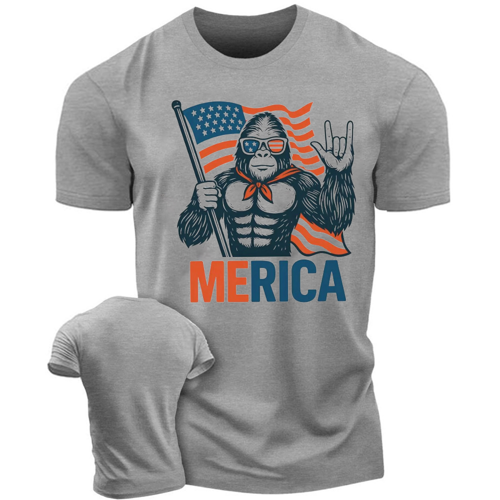 Merica Gorilla Patriotic 4th of July Tshirt