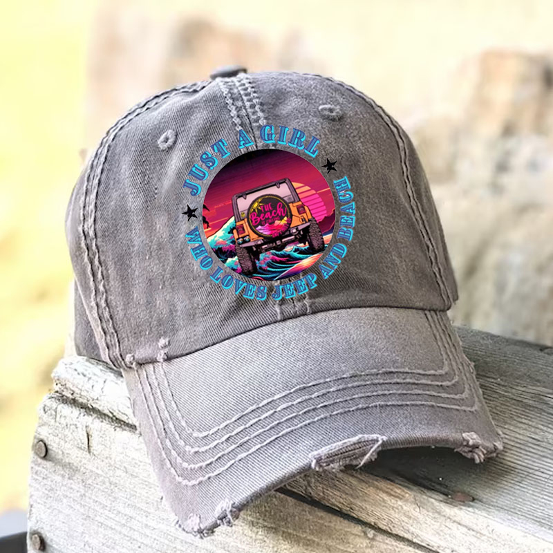 Off Road Jeep Beach Jeep Girl Baseball Hat
