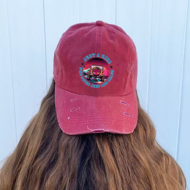 Off Road Jeep Beach Jeep Girl Baseball Hat