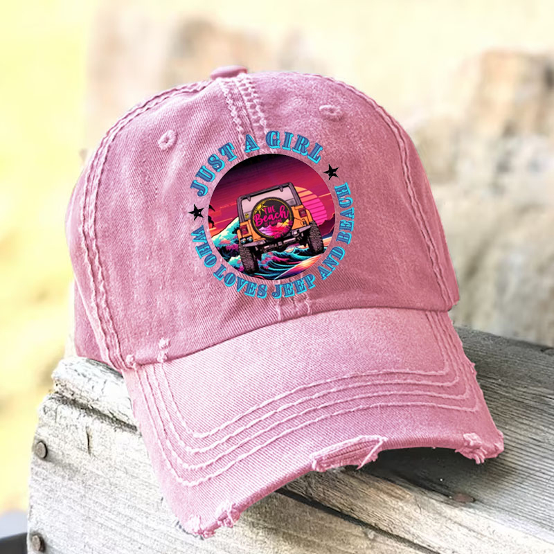 Off Road Jeep Beach Jeep Girl Baseball Hat