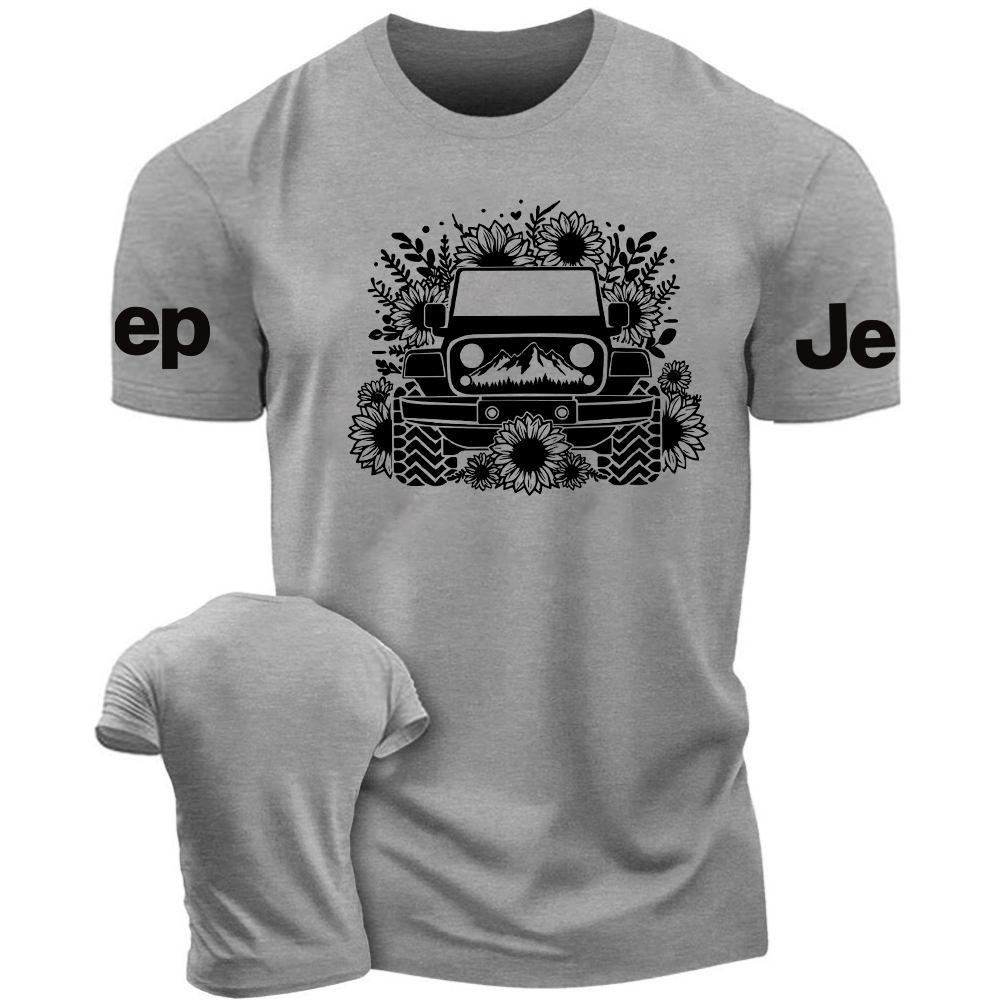 Offroad Lover with sun Flowers 4x4 USA Jp T-Shirt