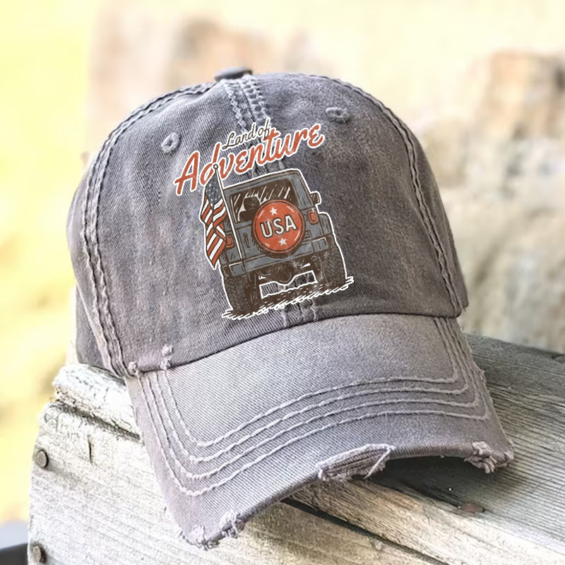 Patriotic Jeep USA Adventure Fourth of July Baseball Cap