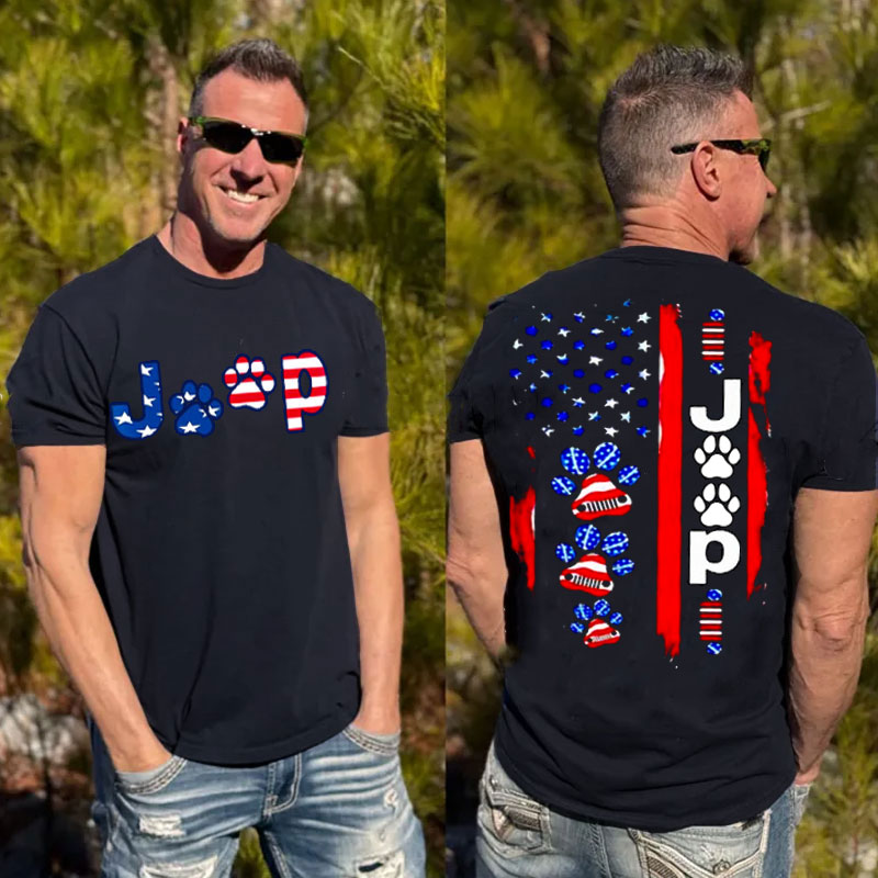 JP Dog Paws American Flag Jp Lover - Unisex Tshirt