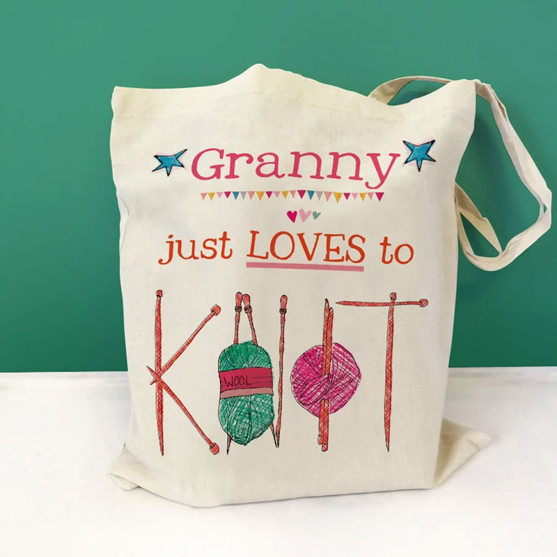 Personalised Knitting Canvas bag Knitting Gift