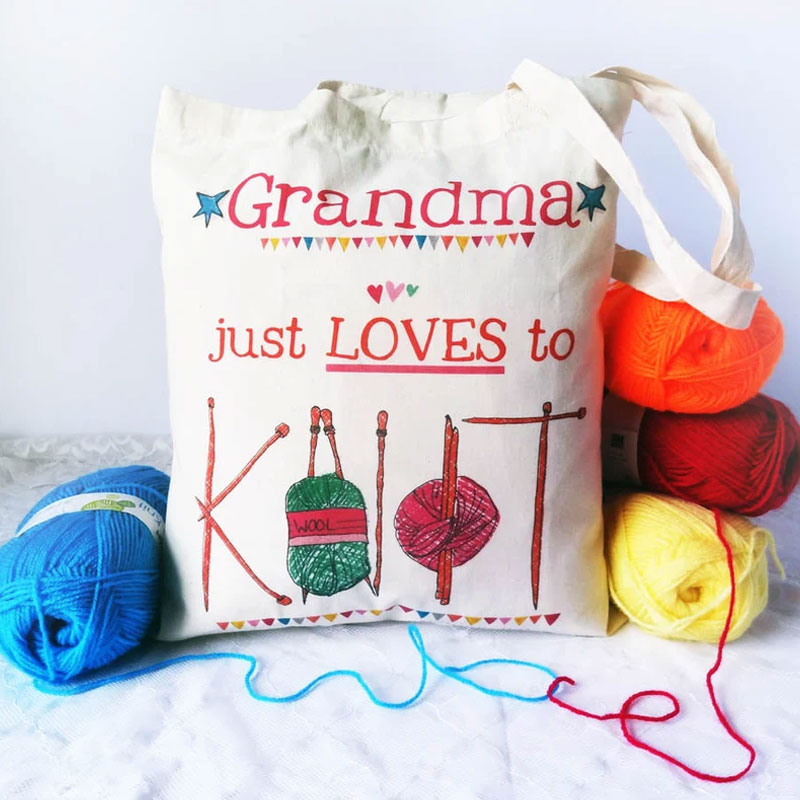 Personalised Knitting Canvas bag Knitting Gift