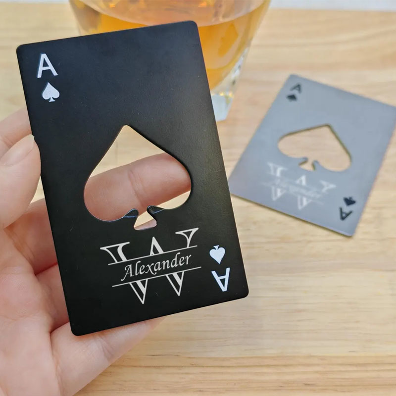 Personalized Ace of Spades Bottle Opener