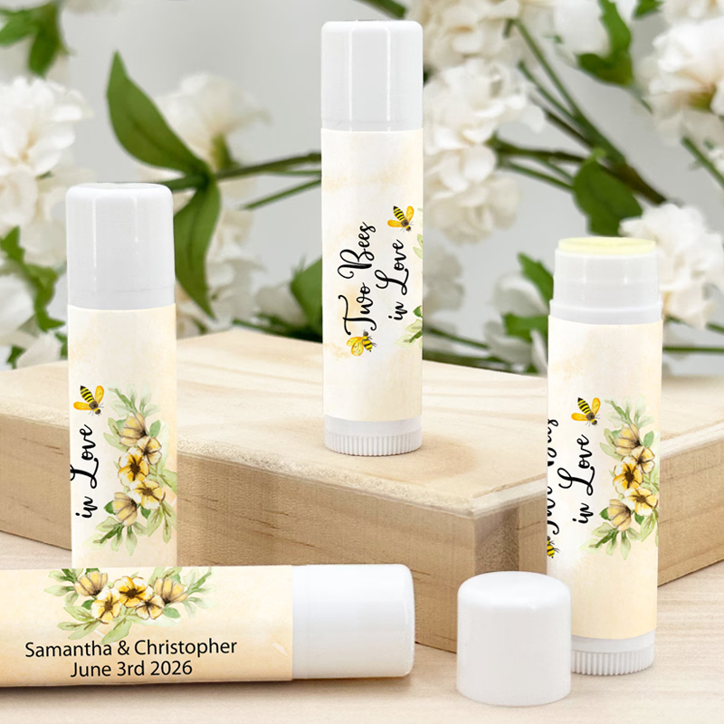 Personalized Bee Wedding Lip Balm Favors