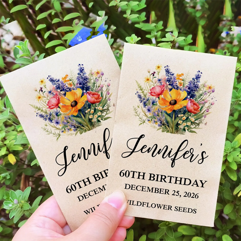Personalized Birthday Seed Packets Unique 50th, 60th Birthday Eco-Friendly favors