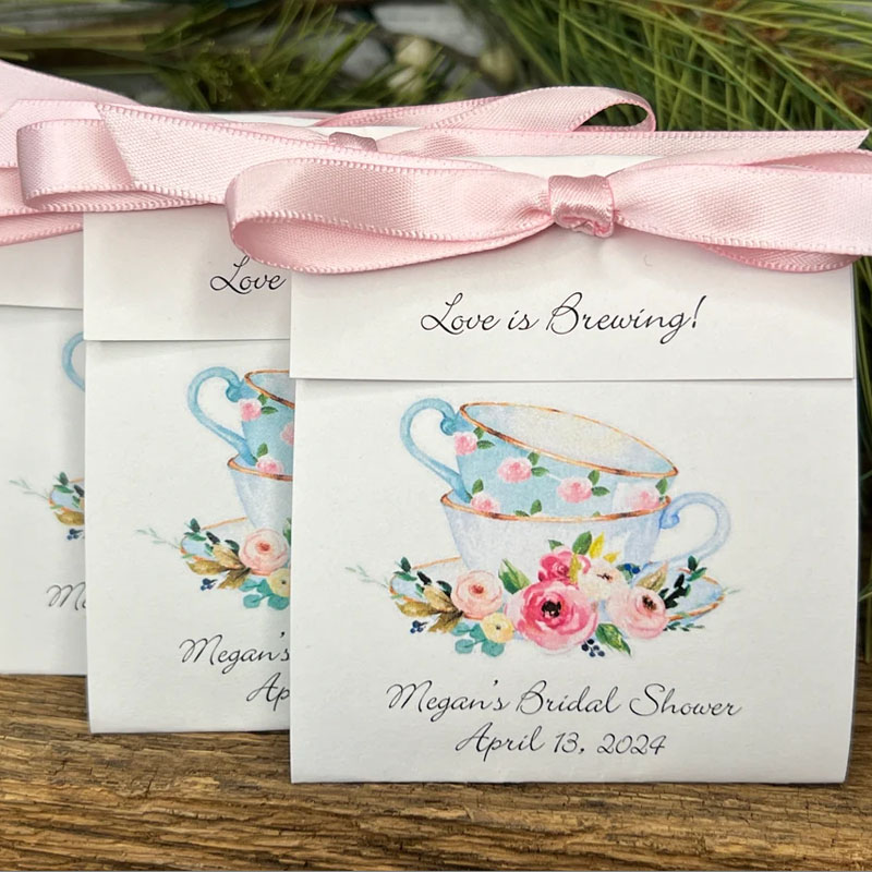Personalized Bridal Party Tea Bag Shower Favors