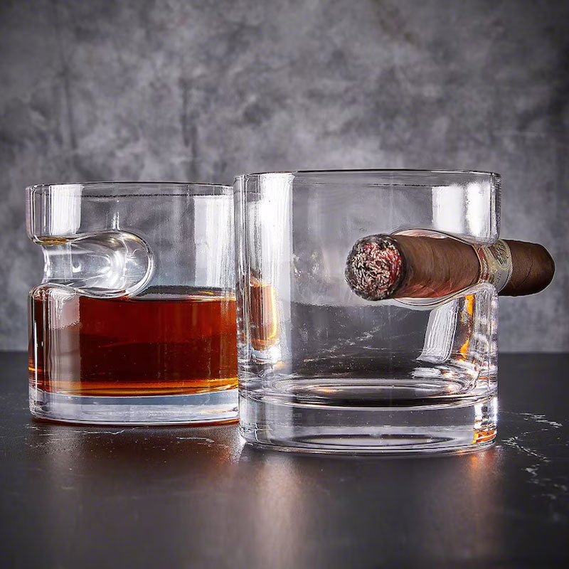 Personalized Cigar Glass Round - Engraved Bourbon Glass
