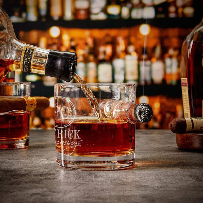 Personalized Cigar Glass Round - Engraved Bourbon Glass