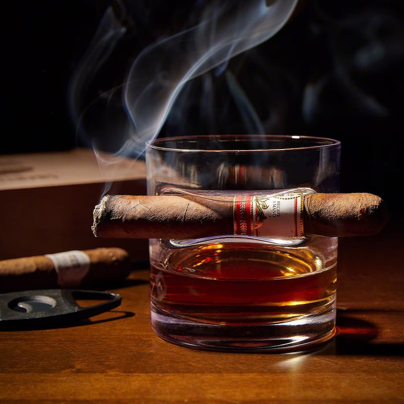 Personalized Cigar Glass Round - Engraved Bourbon Glass