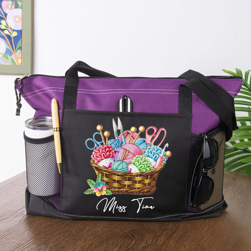 Personalized Crochet Tote Bag Knitting Gift