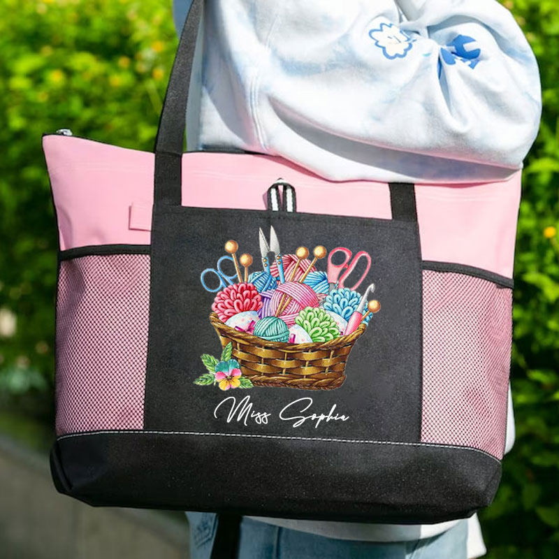 Personalized Crochet Tote Bag Knitting Gift