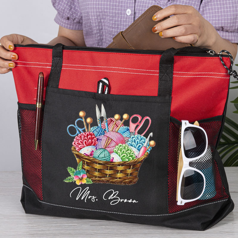 Personalized Crochet Tote Bag Knitting Gift