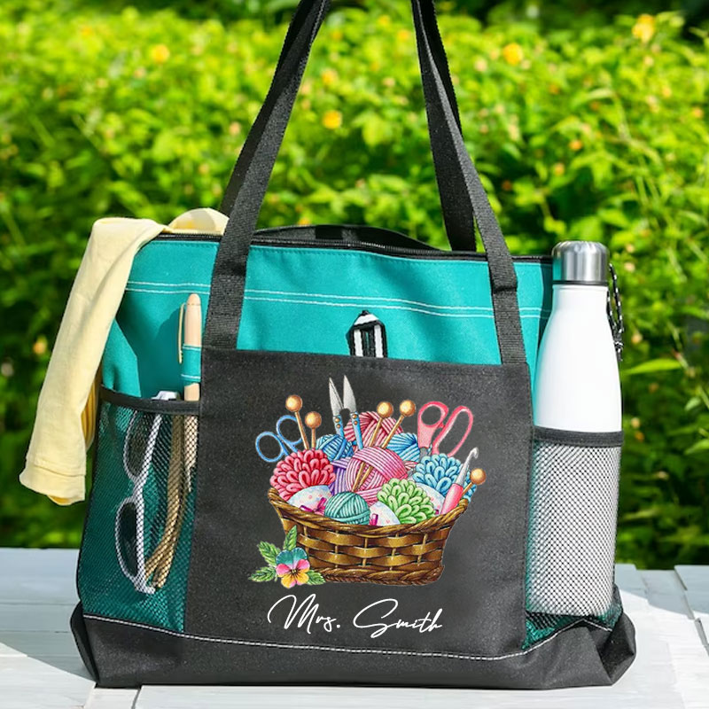 Personalized Crochet Tote Bag Knitting Gift