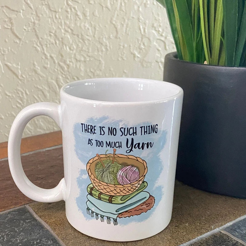 Personalized Crochet Yarn And Coffee Mug Cup