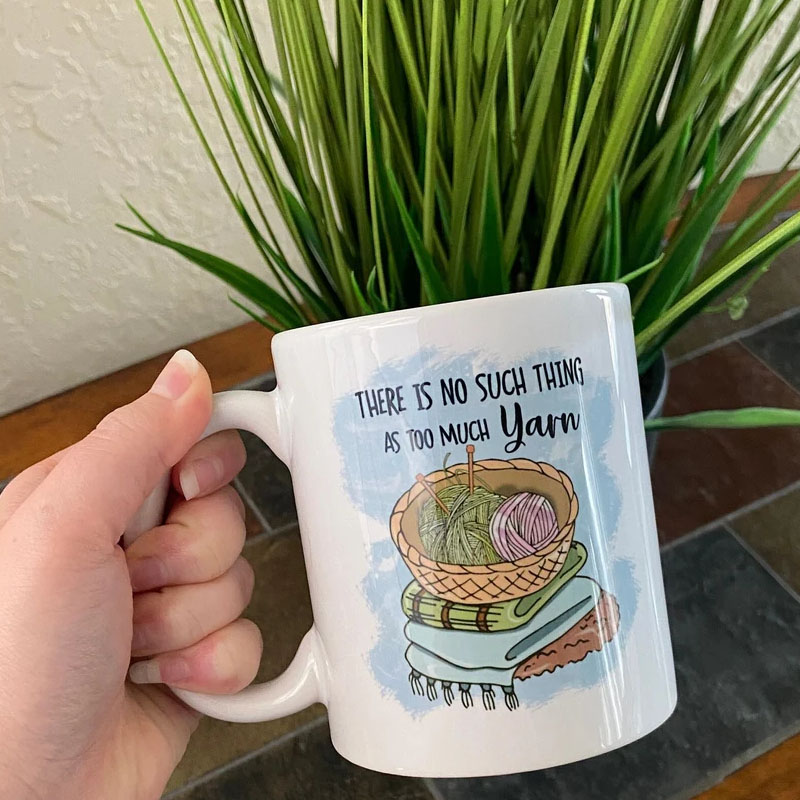 Personalized Crochet Yarn And Coffee Mug Cup