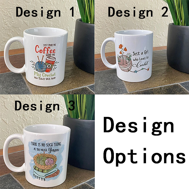 Personalized Crochet Yarn And Coffee Mug Cup