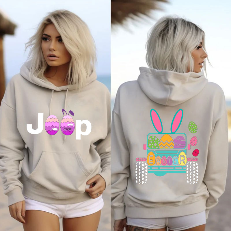 Personalized Easter Bunny Jeep Oversized Hoodie