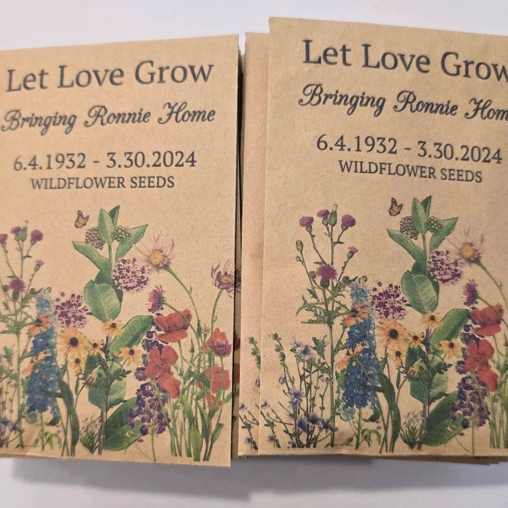 Personalized Eco-Friendly Wildflower Seed Packets – Perfect Wedding Favors & Bridal Shower Gifts