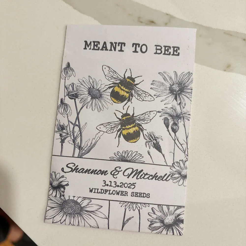 Personalized Eco-Friendly Wildflower Seed Packets – Perfect Wedding Favors & Bridal Shower Gifts