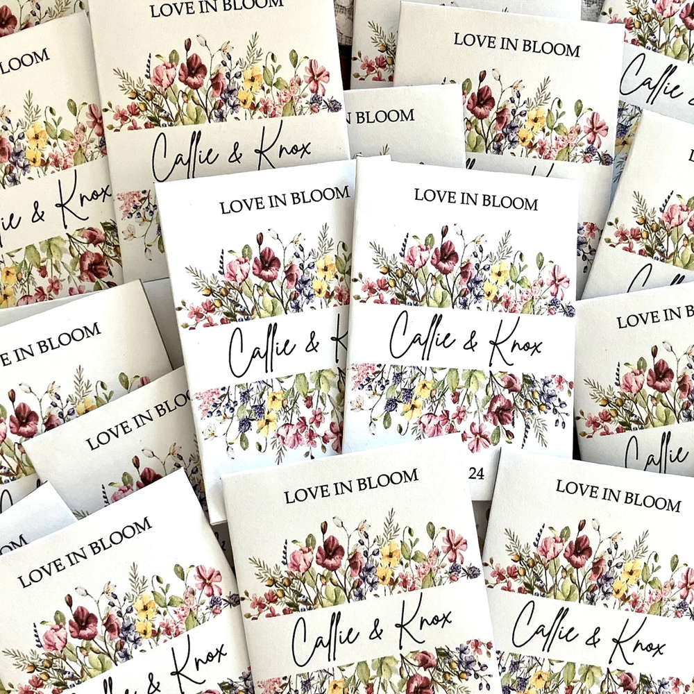 Personalized Eco-Friendly Wildflower Seed Packets – Perfect Wedding Favors & Bridal Shower Gifts