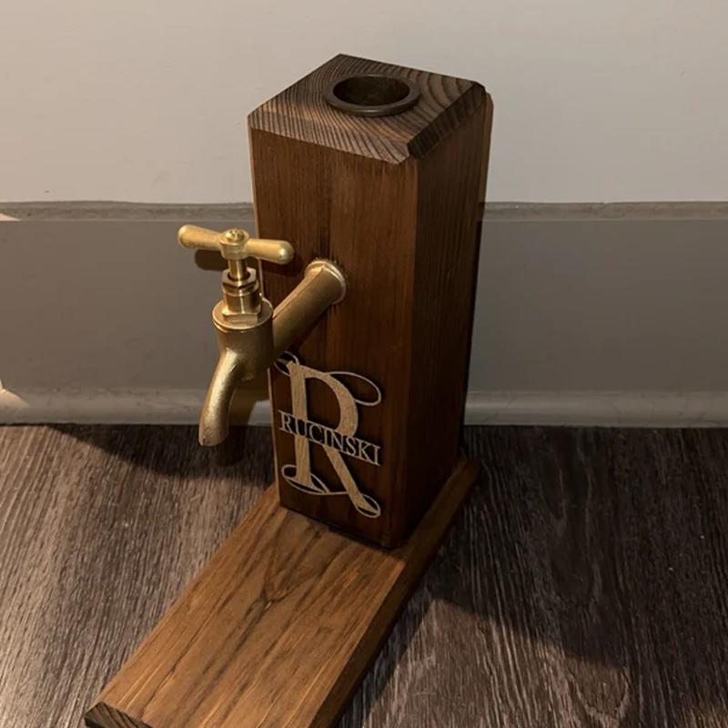 Personalized Embossed Name Wooden Whiskey Dispenser