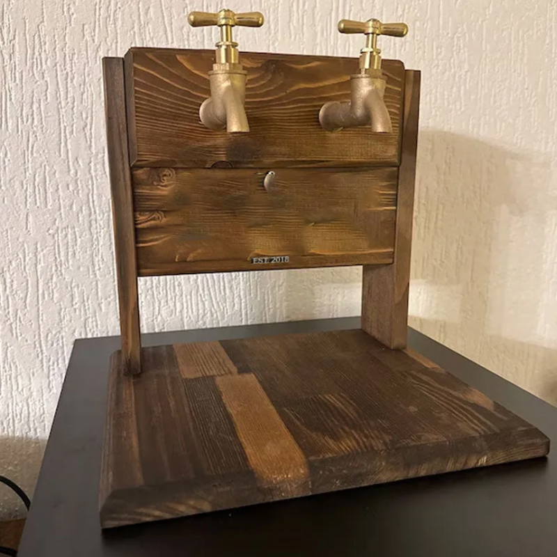 Personalized Embossed Name Wooden Whiskey Dispenser