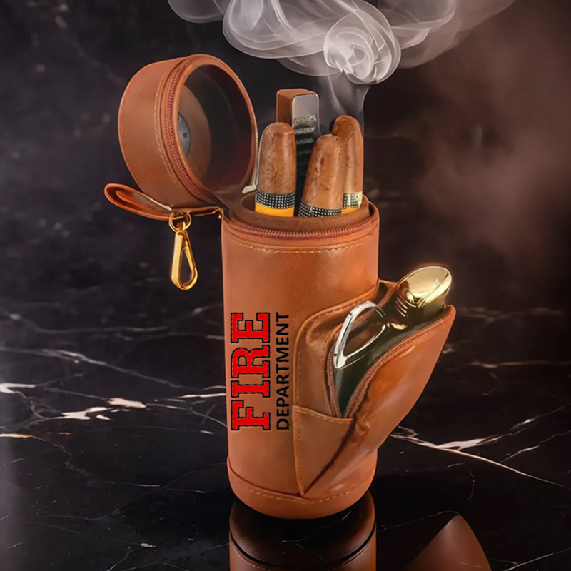 Personalized Firefighter Cigar Humidor Case Cigars Holder