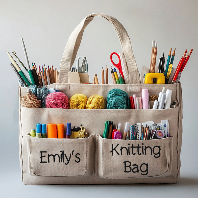 Personalized Knitting Lovers Tote Bag Handbag