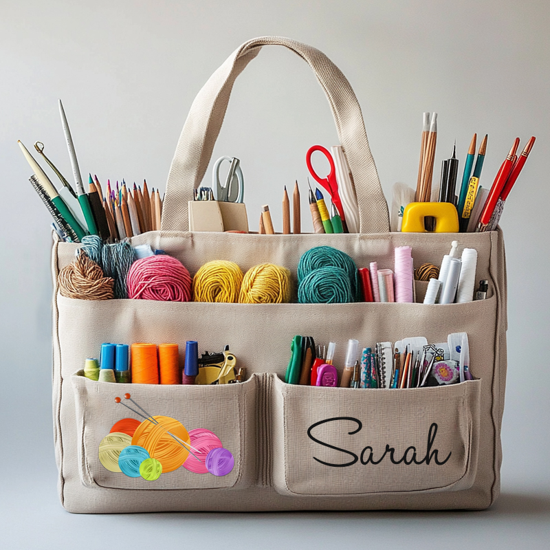 Personalized Knitting Lovers Tote Bag Handbag