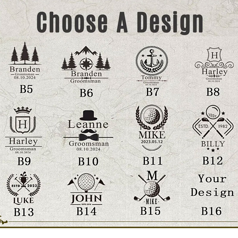 Personalized Leather Cigar Humidor - Golf Inspired Design