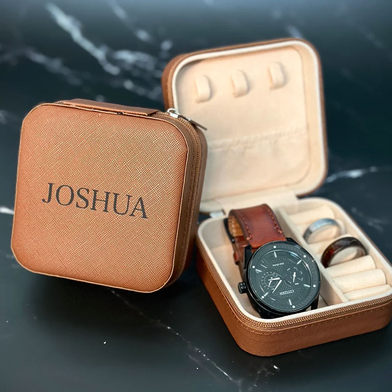 Personalized Men Watch Box Storage Case