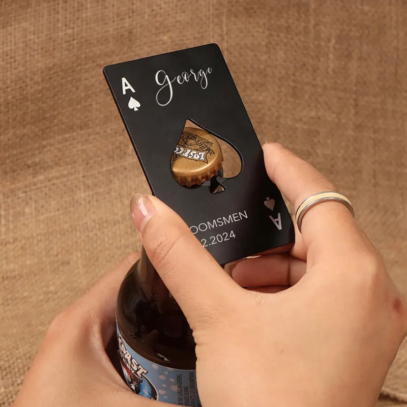 Personalized Poker Ace Of Spades Bottle Opener Gift