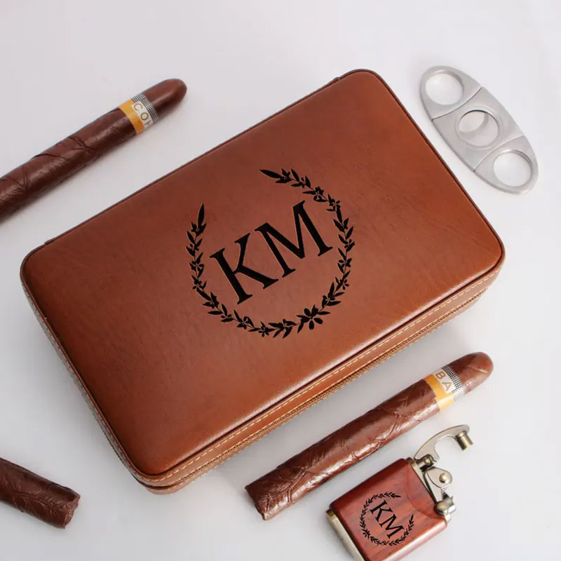 Personalized Travel Cigar Humidor Box Anniversary Gifts