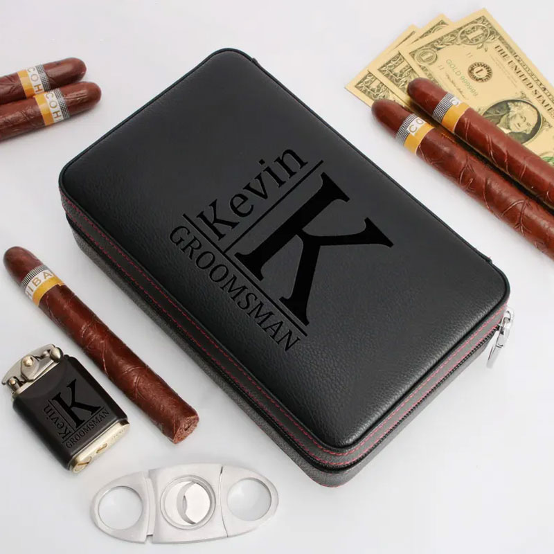 Personalized Travel Cigar Humidor Box Anniversary Gifts