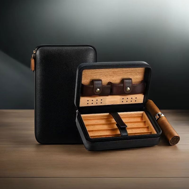 Personalized Travel Cigar Humidor Case Gift for Cigar Aficionado