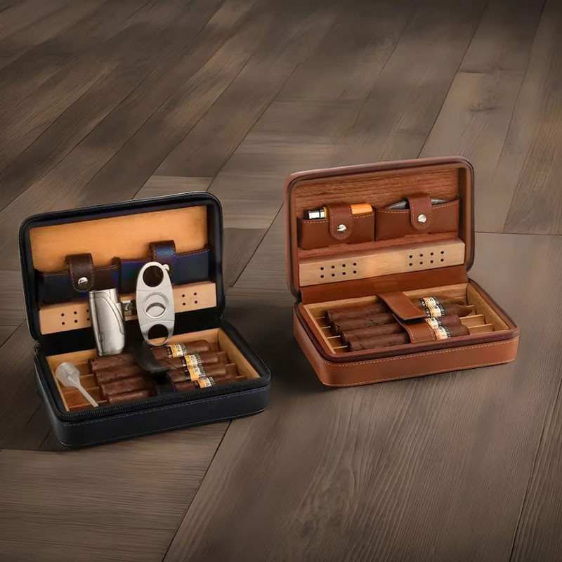 Personalized Travel Cigar Humidor Case Gift for Cigar Aficionado