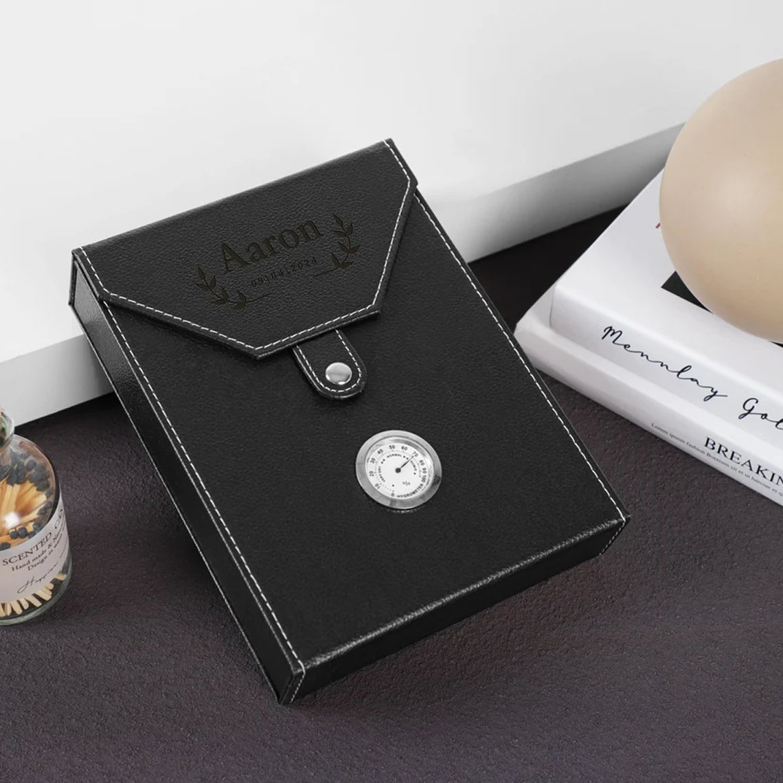 Personalized Travel Cigar Humidor Gift For Dad