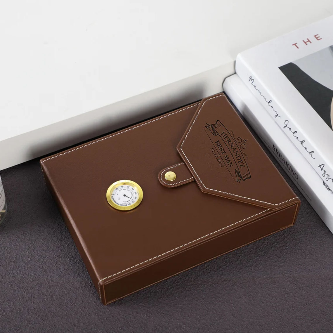 Personalized Travel Cigar Humidor Gift For Dad
