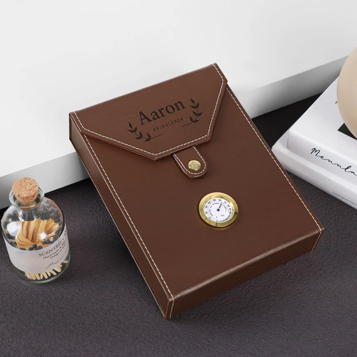 Personalized Travel Cigar Humidor Gift For Dad