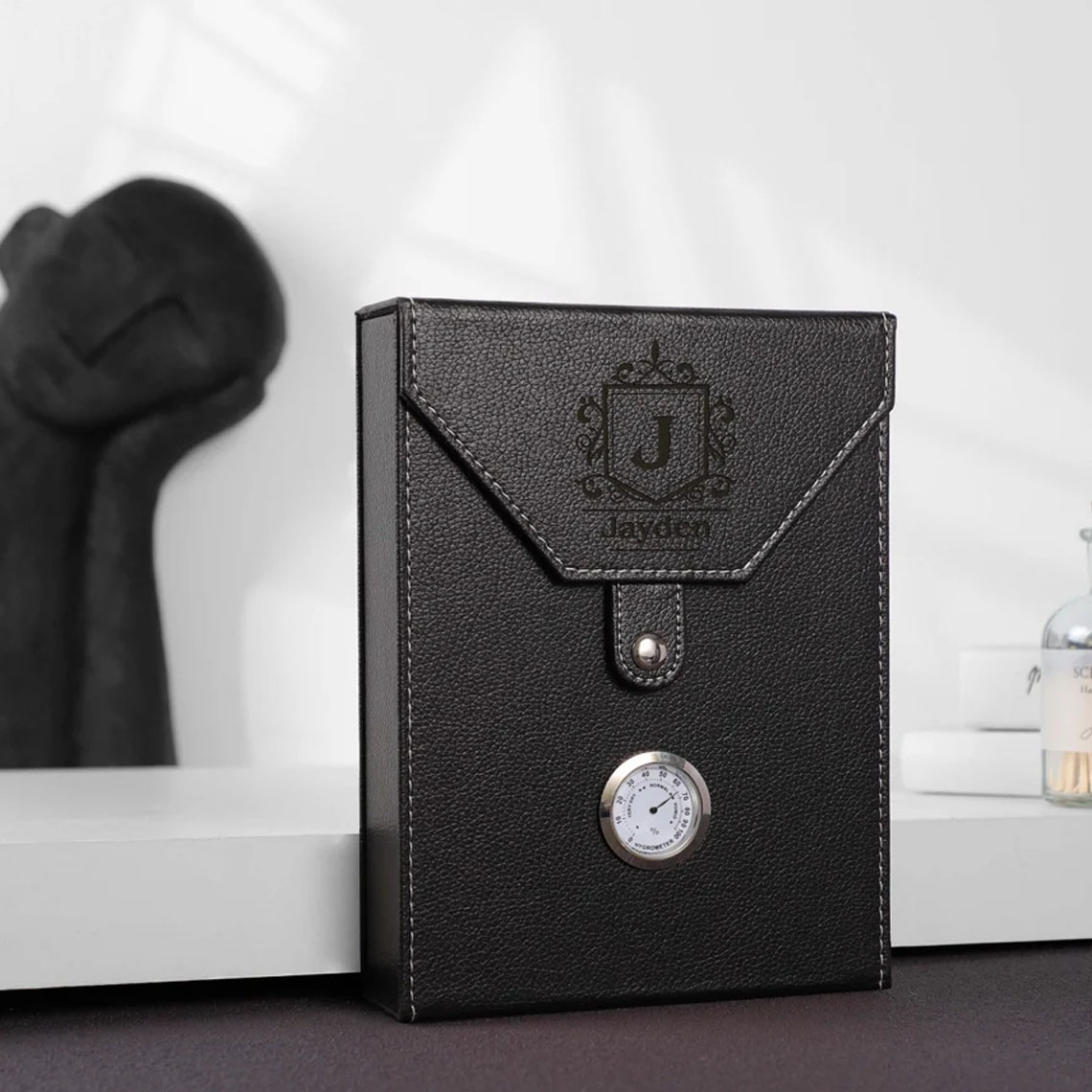 Personalized Travel Cigar Humidor Gift For Dad