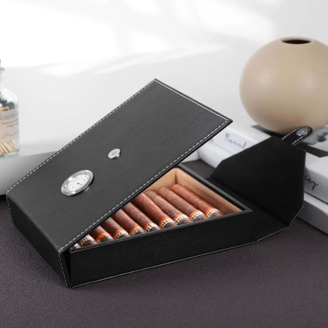Personalized Travel Cigar Humidor Gift For Dad