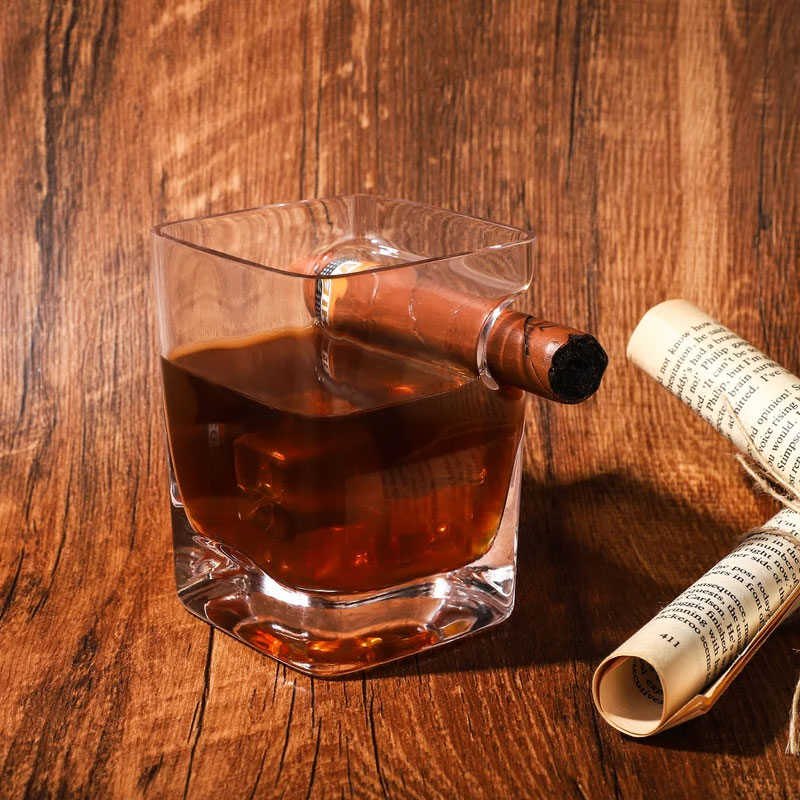 Personalized Whiskey Cigar Glass Holder Whiskey Lover Gift