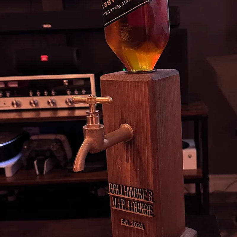 Personalized Whiskey Dispenser Wood Drink Fountain