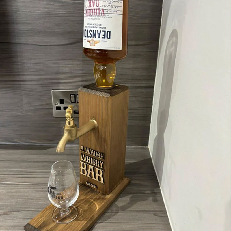 Personalized Whiskey Dispenser Wood Drink Fountain