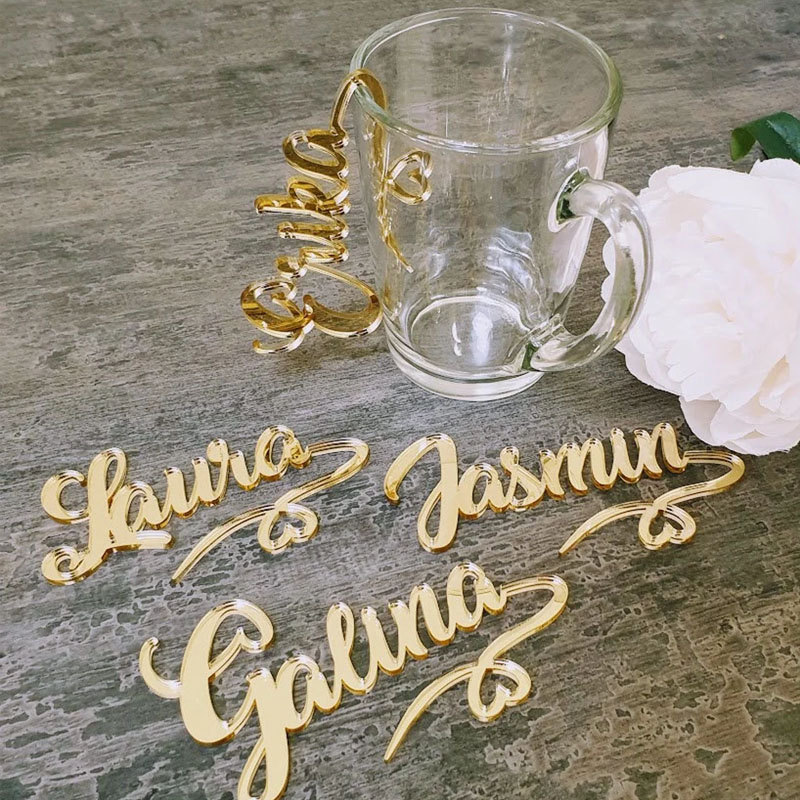 Personalized Wine Glasses Acrylic Name Decoration