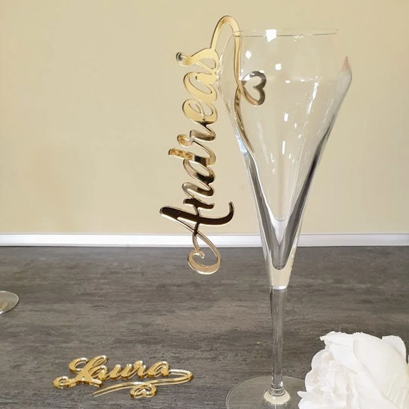 Personalized Wine Glasses Acrylic Name Decoration