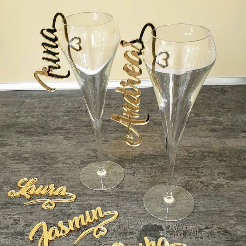 Personalized Wine Glasses Acrylic Name Decoration